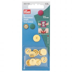 Prym Überziehbare Knöpfe ohne Werkzeug MS 15 mm silberfarbig