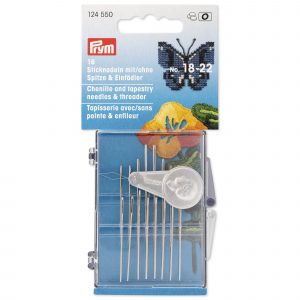 Prym Sticknadel-Sortiment ST 18-22 m./o. Spitze+Einfädler silber