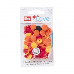 Prym Love Druckknopf Color Blume 13,6 mm gelb/rot/gold