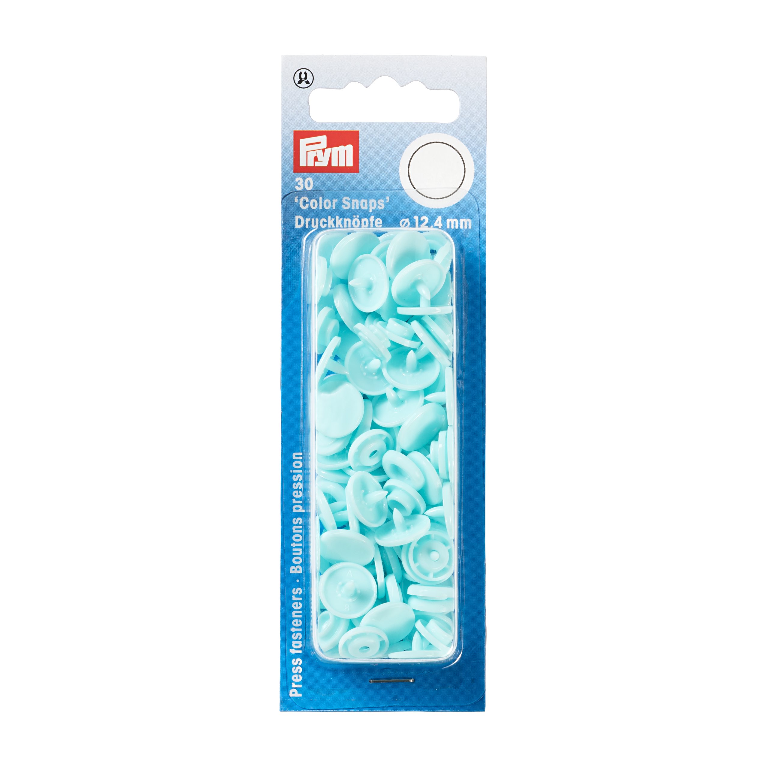 Prym NF Druckkn Color Snaps rund 12,4 mm helltürkis