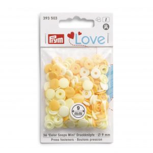 Prym Love Color Snaps 9mm Mini Mischpackung gelb, hellgelb, perle