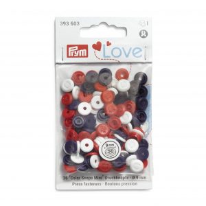 Prym Love Color Snaps 9mm Mini Annähoptik rot/weiß/marine