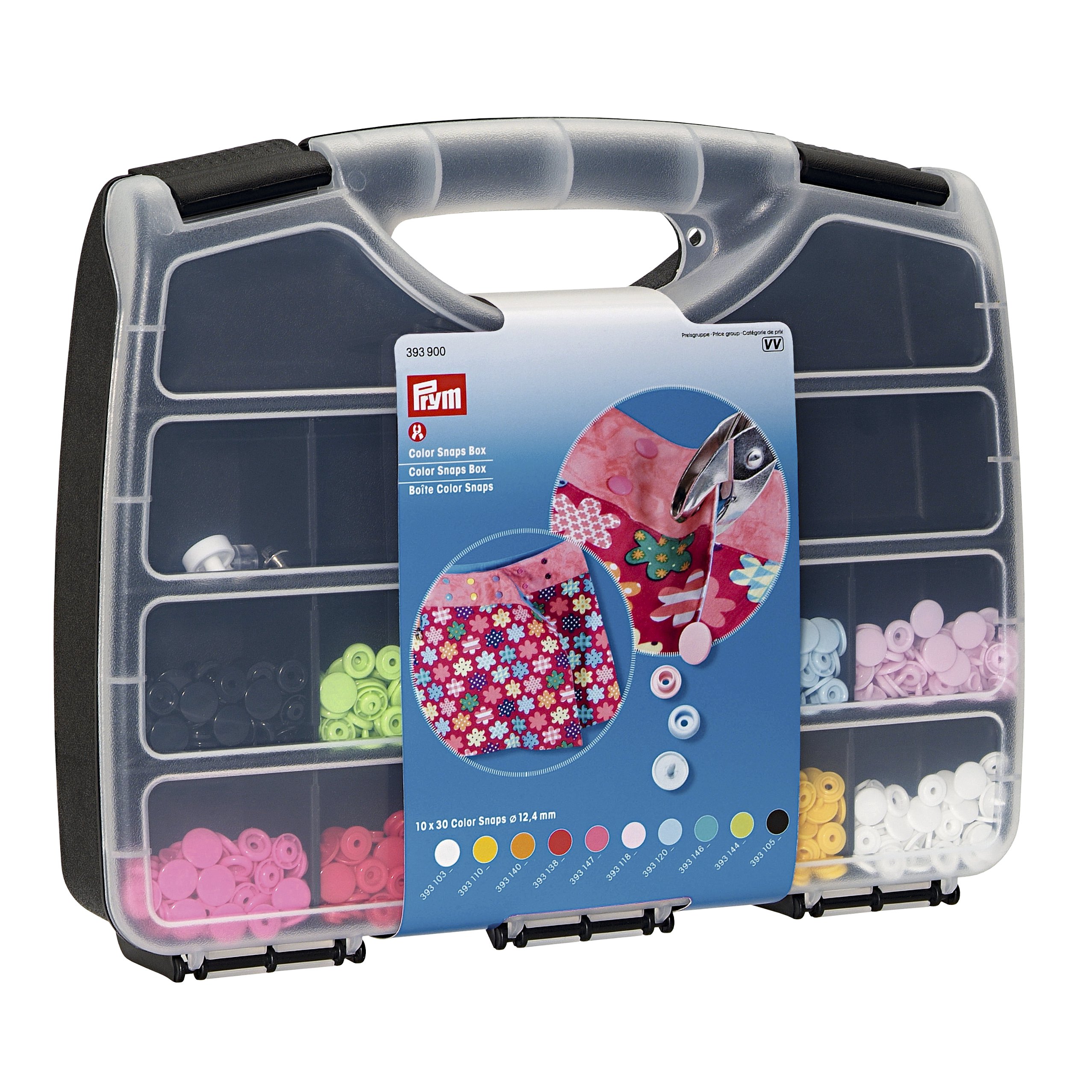 Prym NF Color Snaps Box 300 St. + Werkzeug-Set