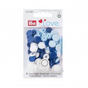 Prym Love Druckknopf Color KST 12,4 mm blau/weiß/hellblau