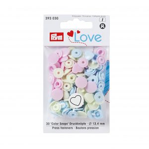 Prym Love Druckknopf Color Herz 12,4 mm rosa/grün/hellblau