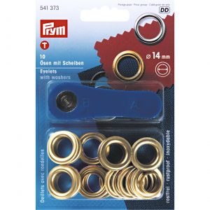 Prym Ösen und Scheiben MS 14,0 mm goldfarbig