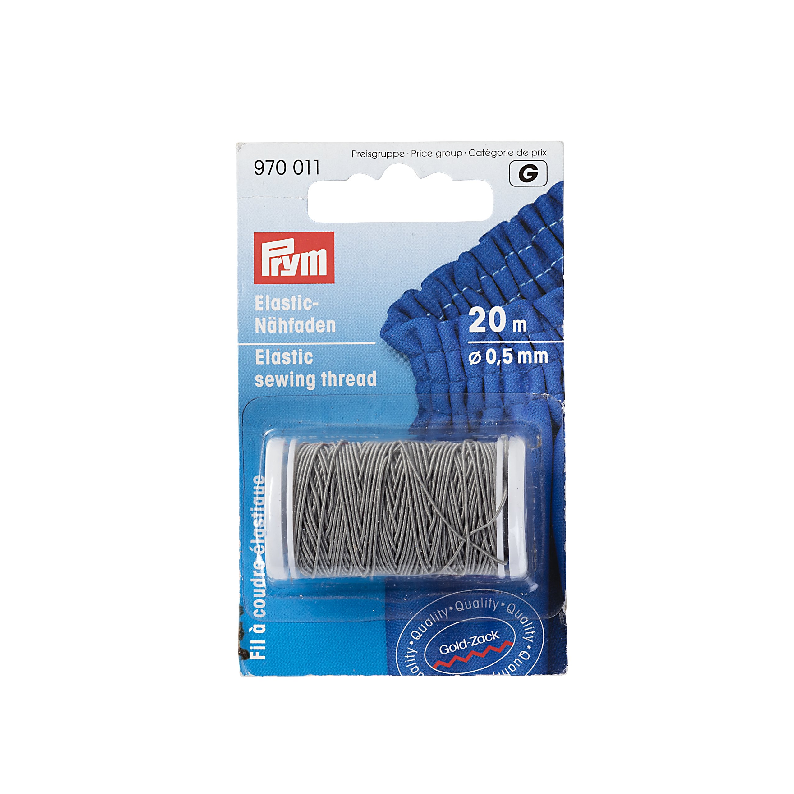 Prym Elastic-Nähfaden 0,5 mm hellgrau