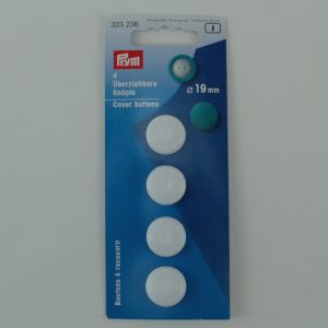 Überziehbare Knöpfe KST, weiß, 19 mm