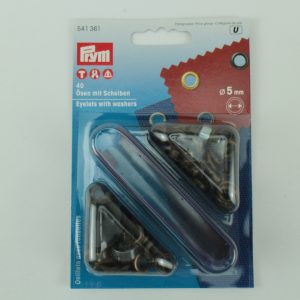 Ösen mit Scheiben, altmessing, 5 mm