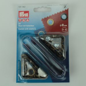 Ösen mit Scheiben, altmessing, 8 mm