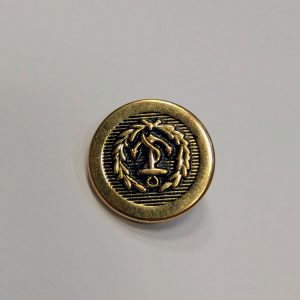 Goldfarbener Metallknopf mit Anker & Lorbeerkranz – 19 mm oder 22 mm – maritimer Stil 10 Stück