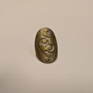 Zierknopf oval goldfarben Metall – Ornamentdesign – 25 × 23 mm – dekorativ & elegant 10 Stück