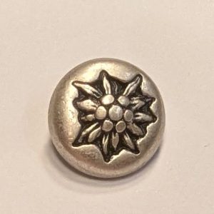 Knopf mit Edelweiß-Muster, Metall, Ø 20mm 10 Stück