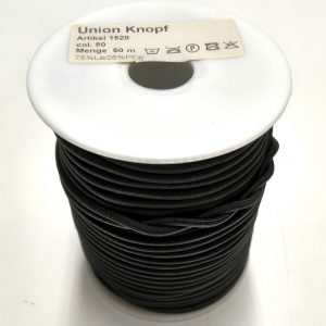 Elastic-Kordel, Gummikordel, 3,5mm schwarz, 50m Rolle