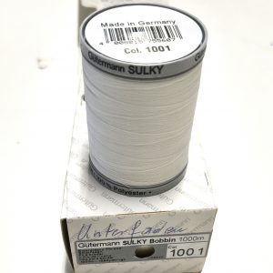 Gütermann Sulky Bobbin Unterfaden zum Sticken 1000m Spule weiß