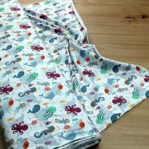 Baumwoll Jersey Stoff bedruckt, Meterware – Elastischer Baumwolljersey für Kleidung & Nähen