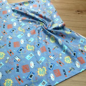 Baumwoll Jersey Stoff bedruckt, Meterware – Elastischer Baumwolljersey für Kleidung & Nähen