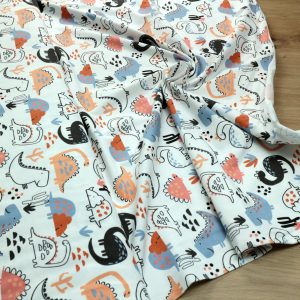 Baumwoll Jersey Stoff bedruckt, Meterware – Elastischer Baumwolljersey für Kleidung & Nähen
