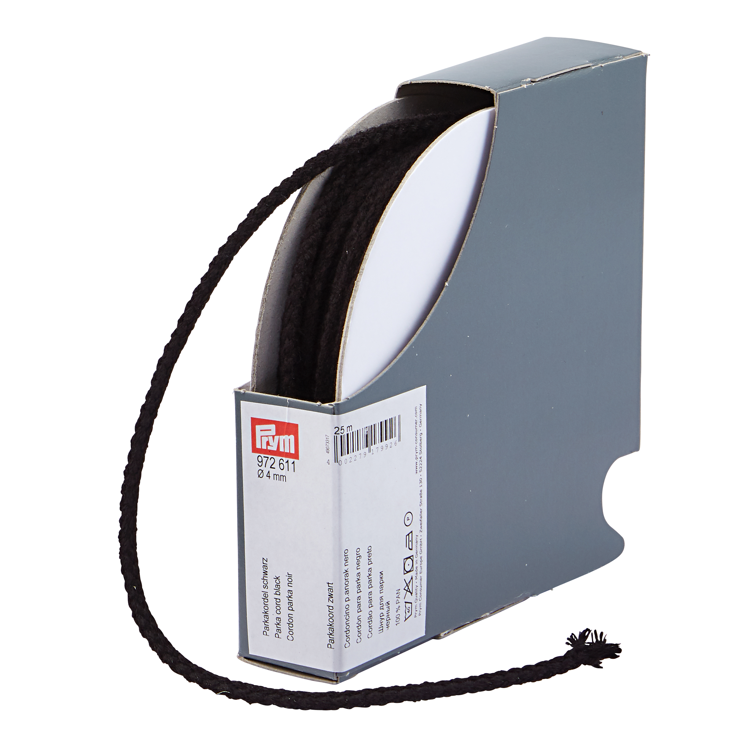 Prym Anorak- und Parkakordel 4 mm schwarz