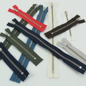 YKK Jeans-Reißverschluss-Set – Metall silber, 10/20/50 Stück